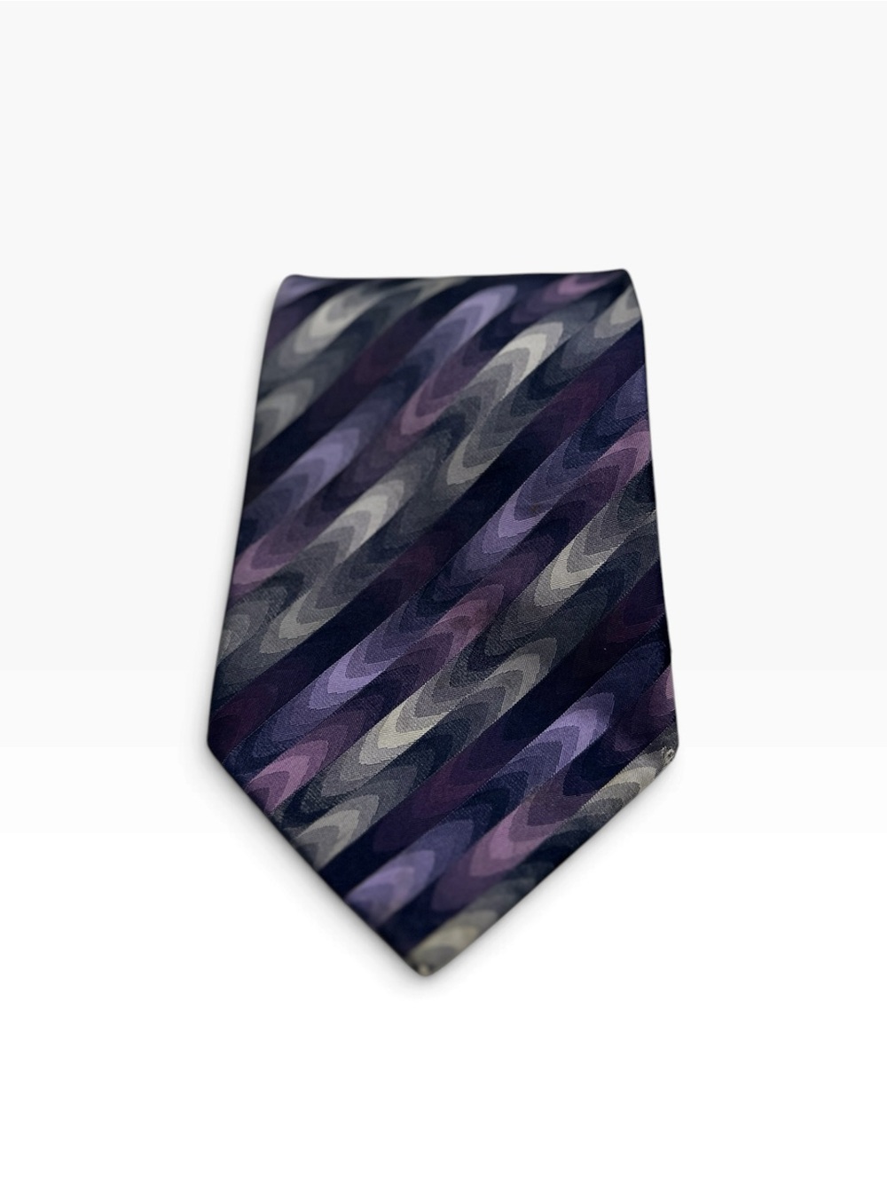 Van Heusen Purple and Gray Patterned Silk Tie